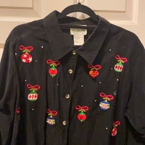 Quackery factory Christmas blouse
